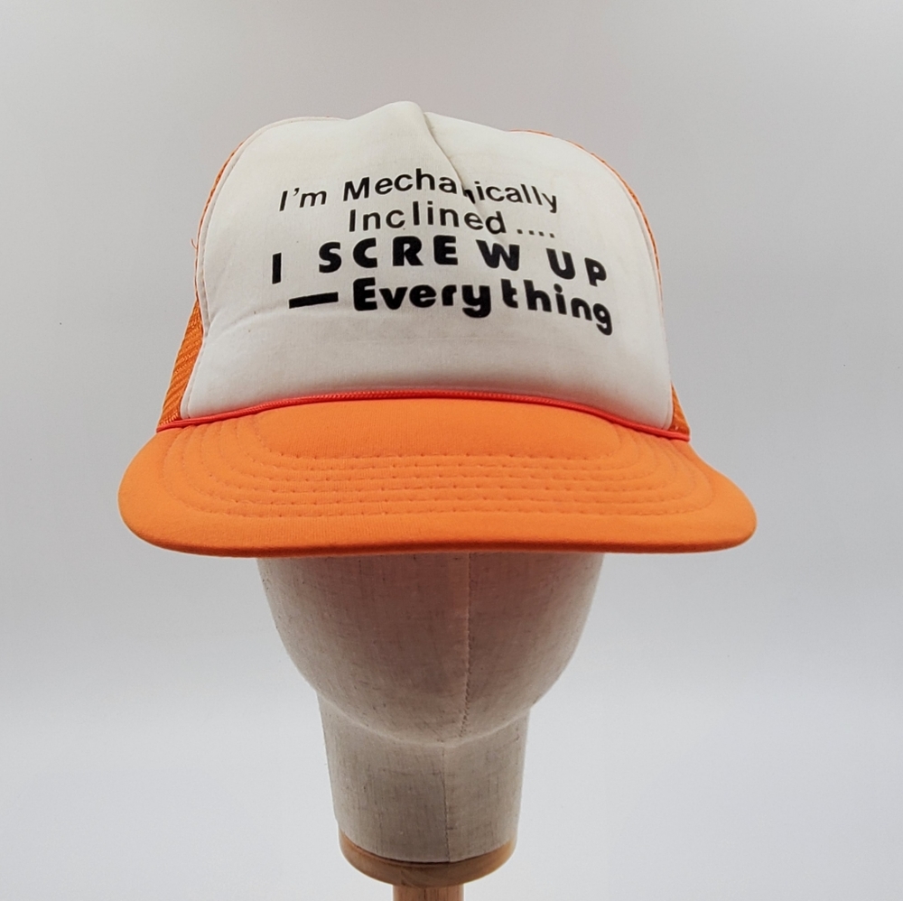 Mechanically Inclined I Screw Everything Up Vintage Mesh Snap Back Trucker Hat